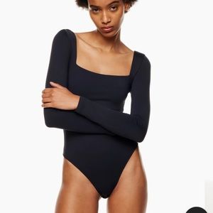Aritzia long-sleeve square neck bodysuit